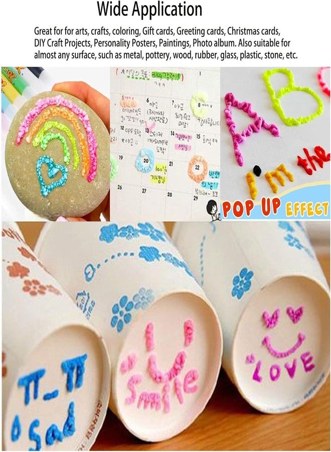 Crackles Popcorn Drawing Pen Magic Puffy 3D DIY Colorful Art Safe kids Marker for Birthday Gift Colour Pen Set Of 6 Pop up Effect pens for Kids Birthday Return Gift party- Pack of 1 (6 Pens) - Image 4